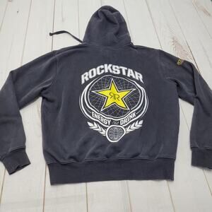 Rockstar Y2k full zip black hoodie jacket factory effex